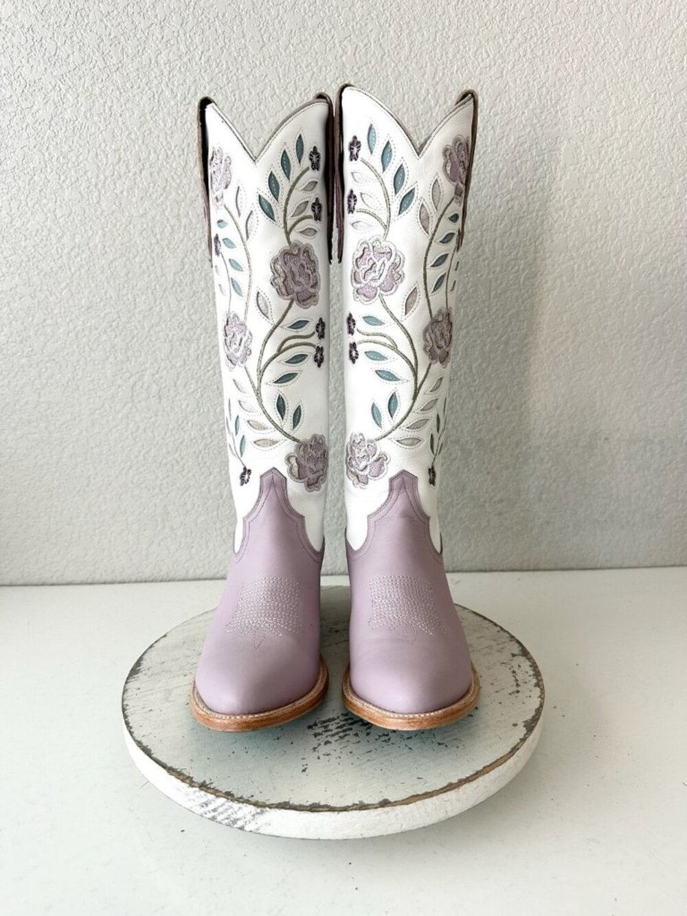 Lane KENZIE Knee High Womens Cowboy Boots Purple White Western Cowgirl Tall 9.5 - Picture 5 of 12